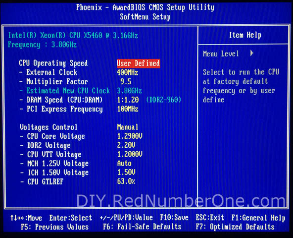 X5460 Mod – 3.8 GHz on Abit IP-35 Overclock Xeon