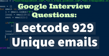Google  Leetcode 929 Unique Email Addresses