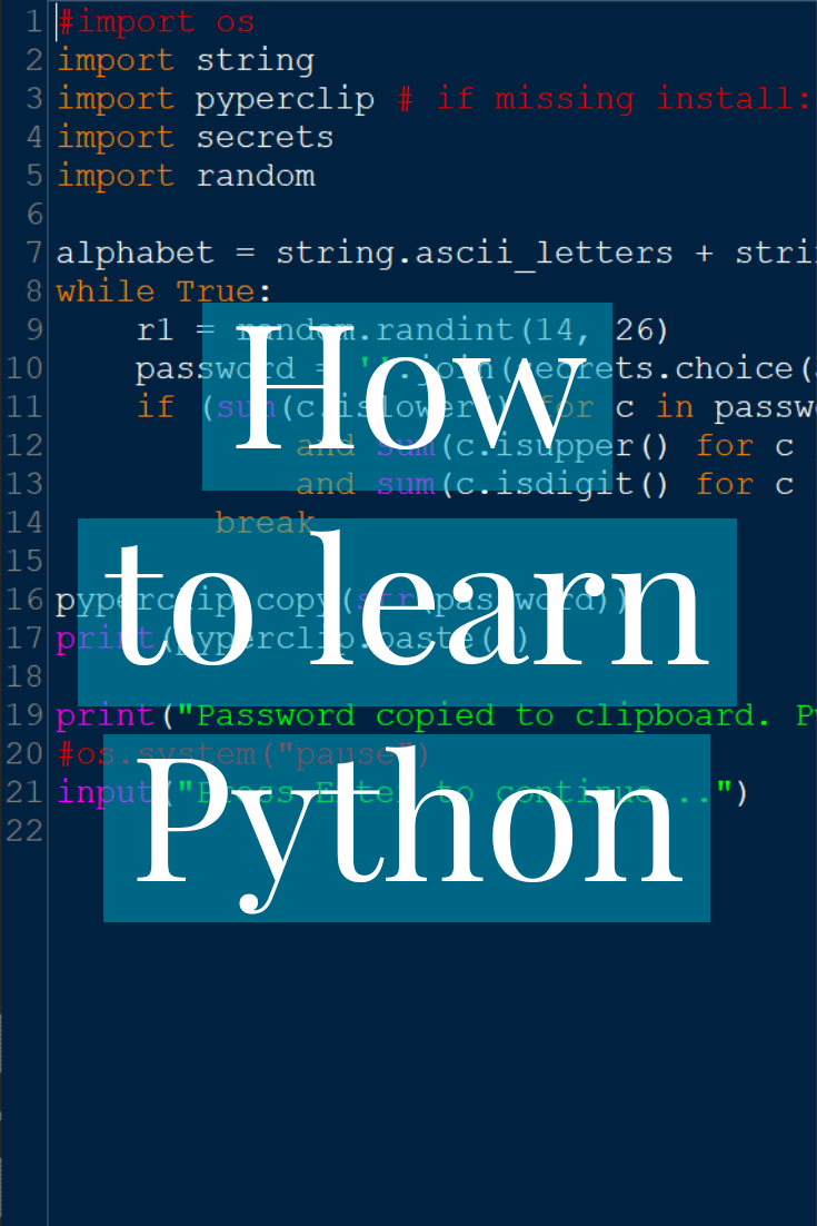 How to learn Python as a second language