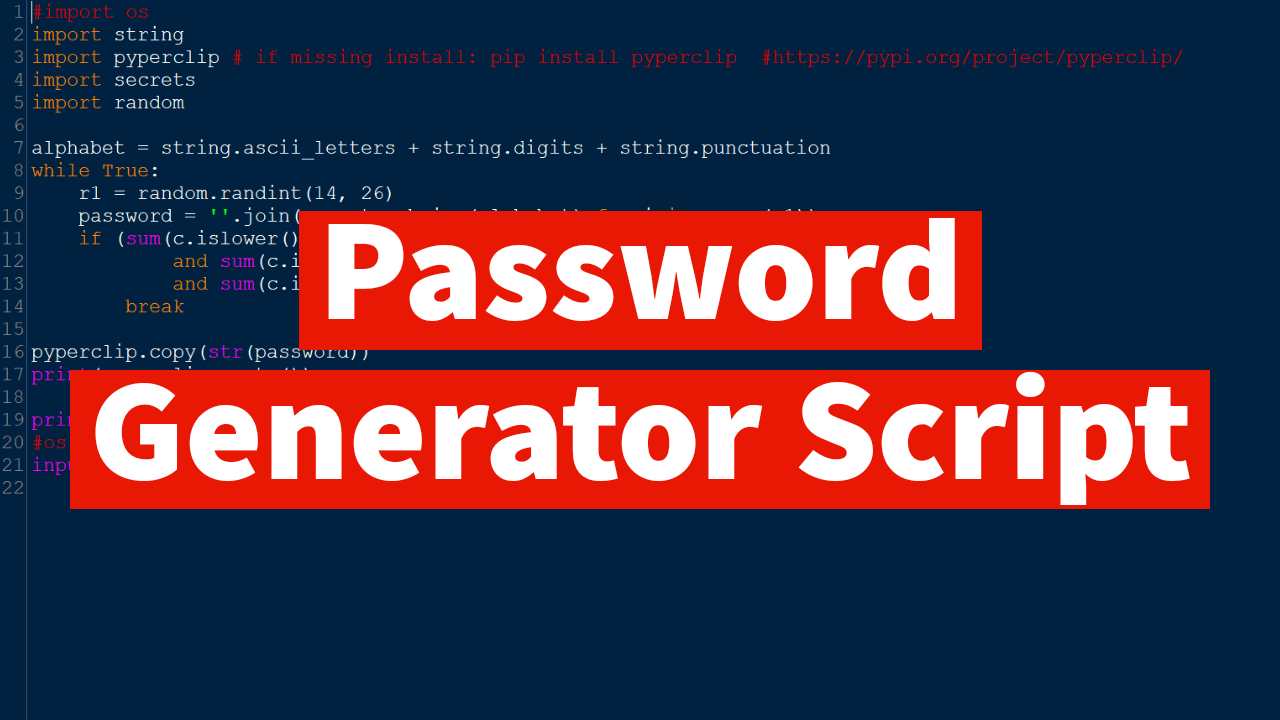 Random Password generator in Python