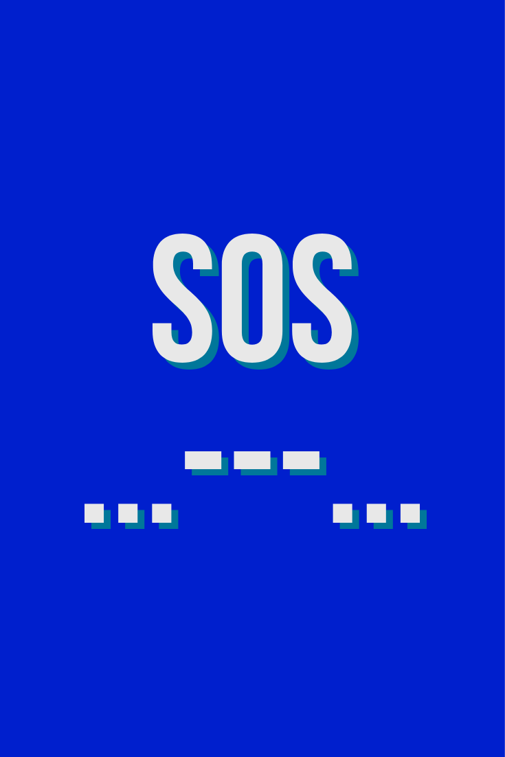 SOS Emergency morse code send with blinking eyes, sound, flashlight