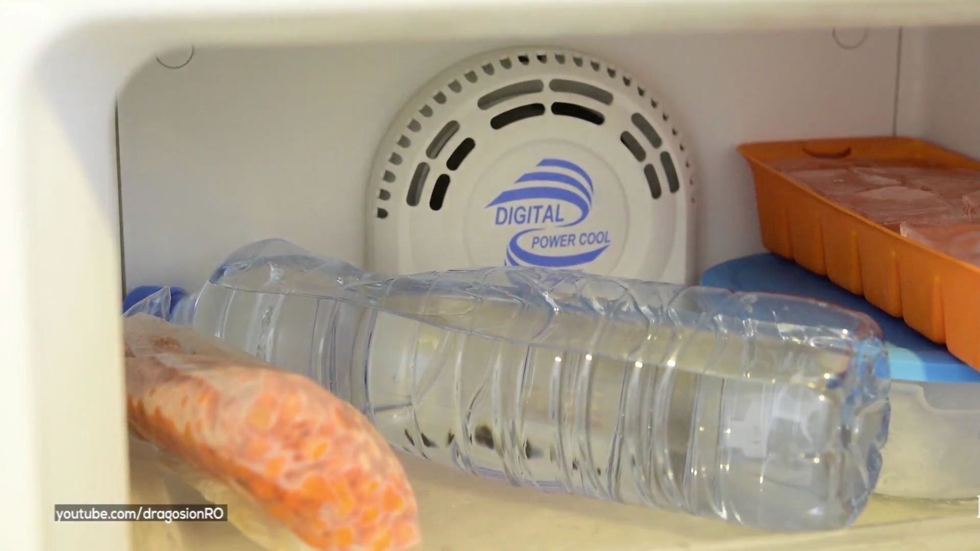 Place water bottle in the freezer overnight