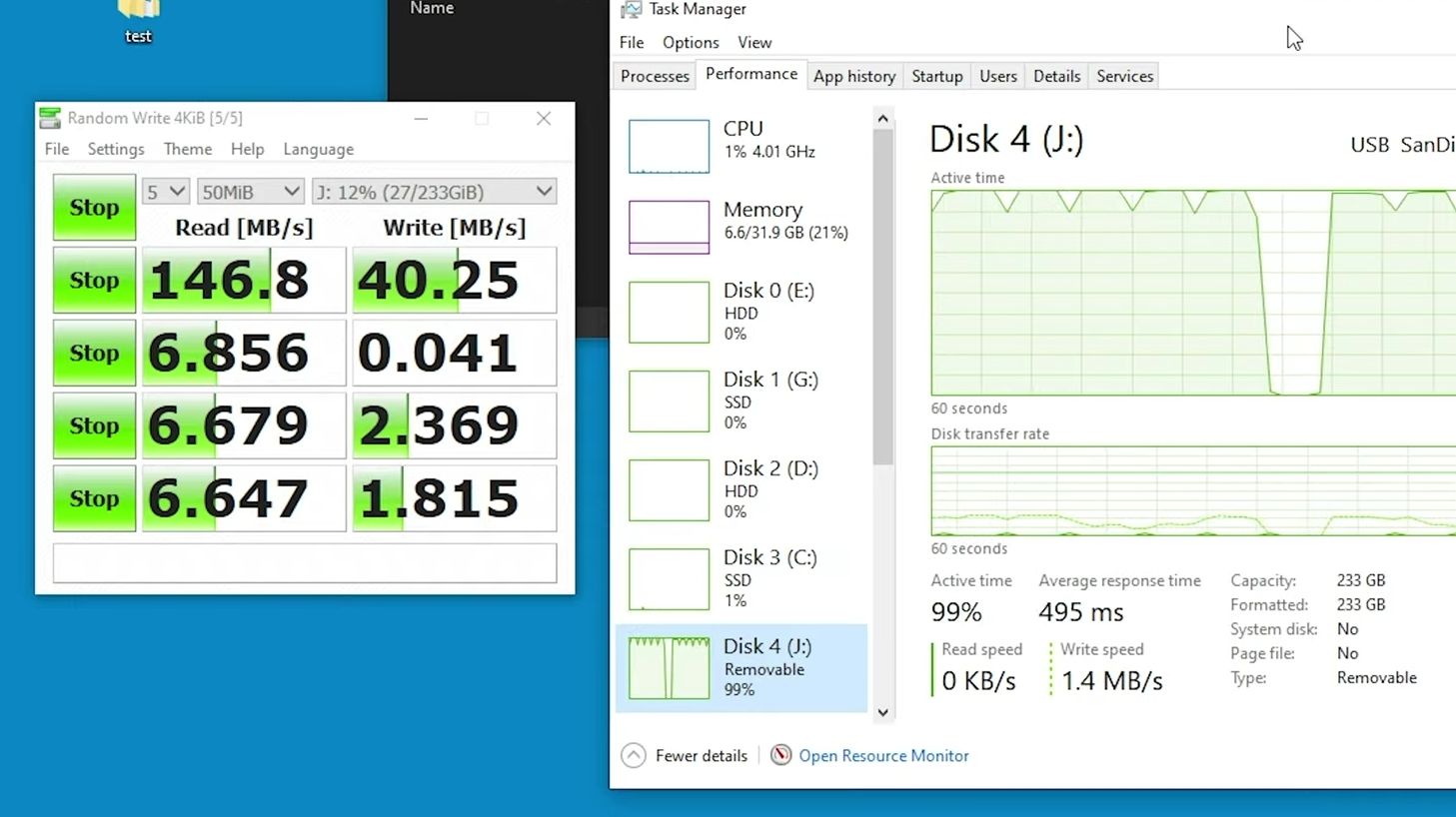 SanDisk Ultra Dual Drive USB C speed test Windows