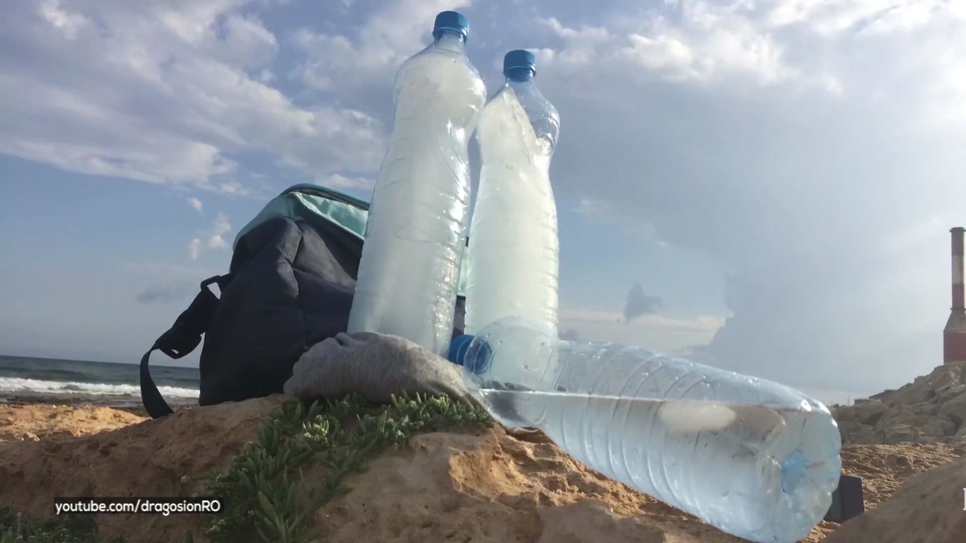 Water bottles keep cold in the sun