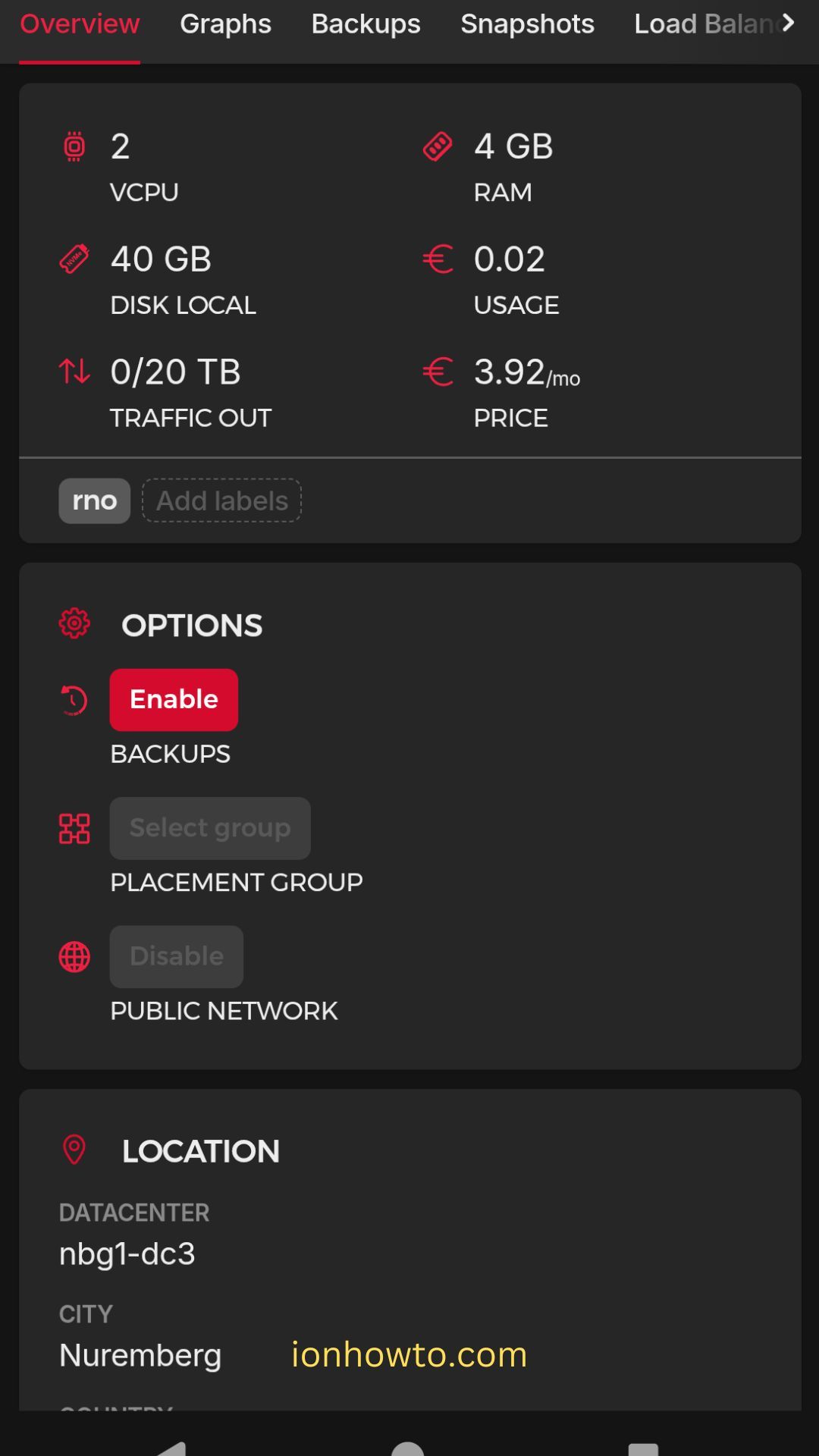Hetzner Cloud shared VPS