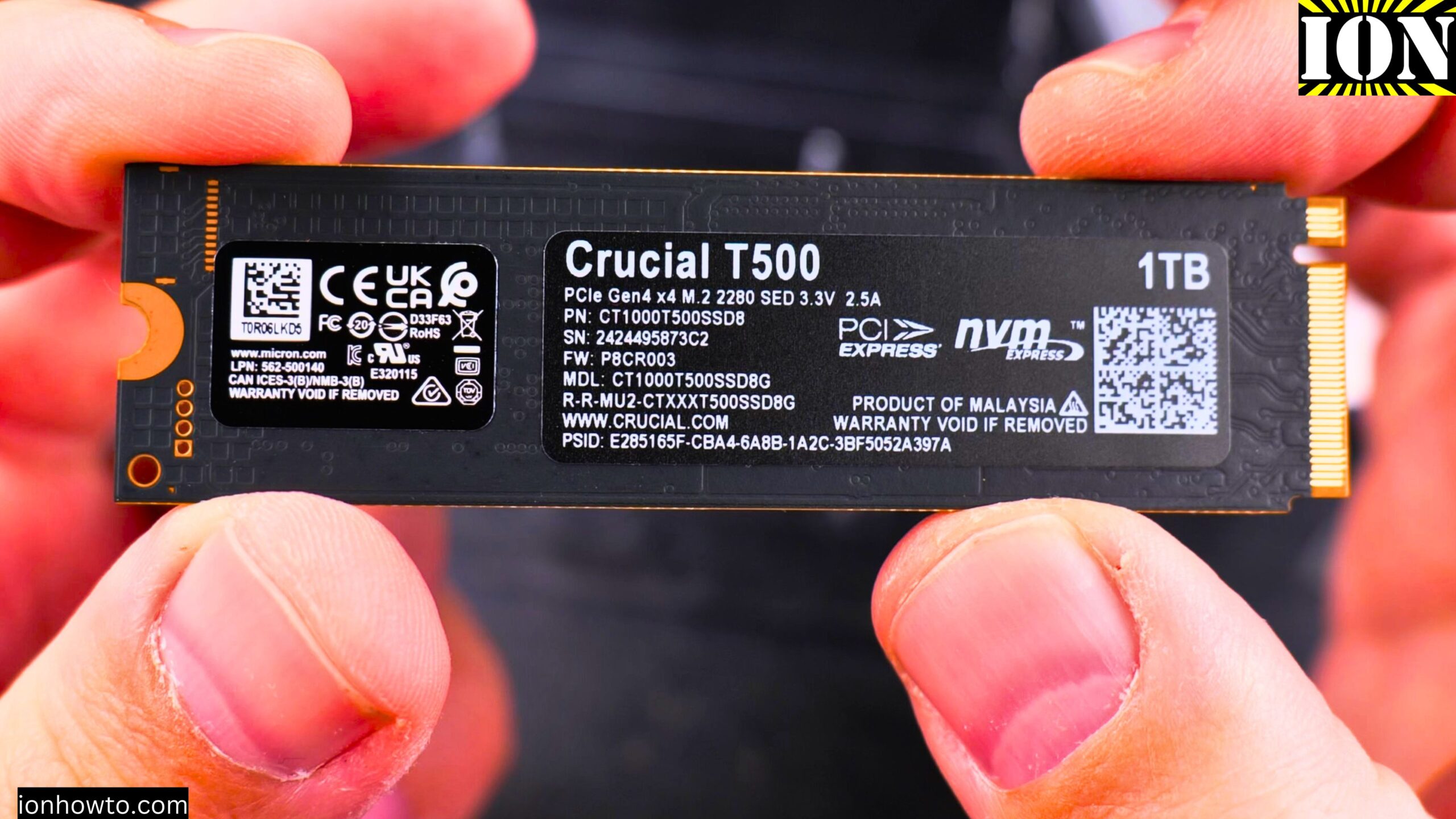 Crucial T500 Pro NVMe M.2 SSD Without Heatsink Back