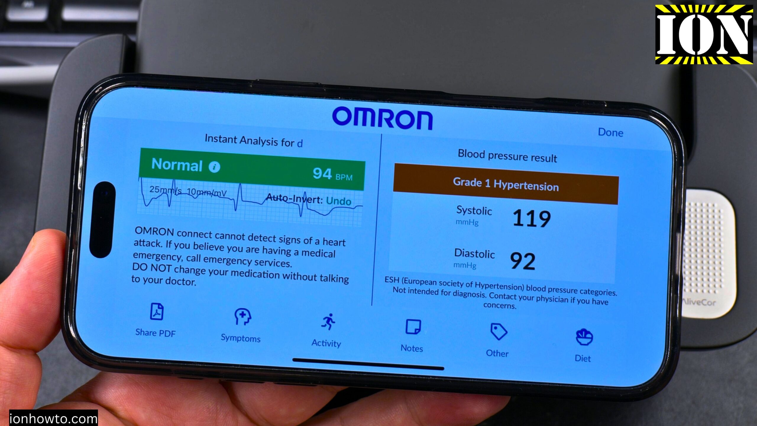 OMRON Complete App Reading Results