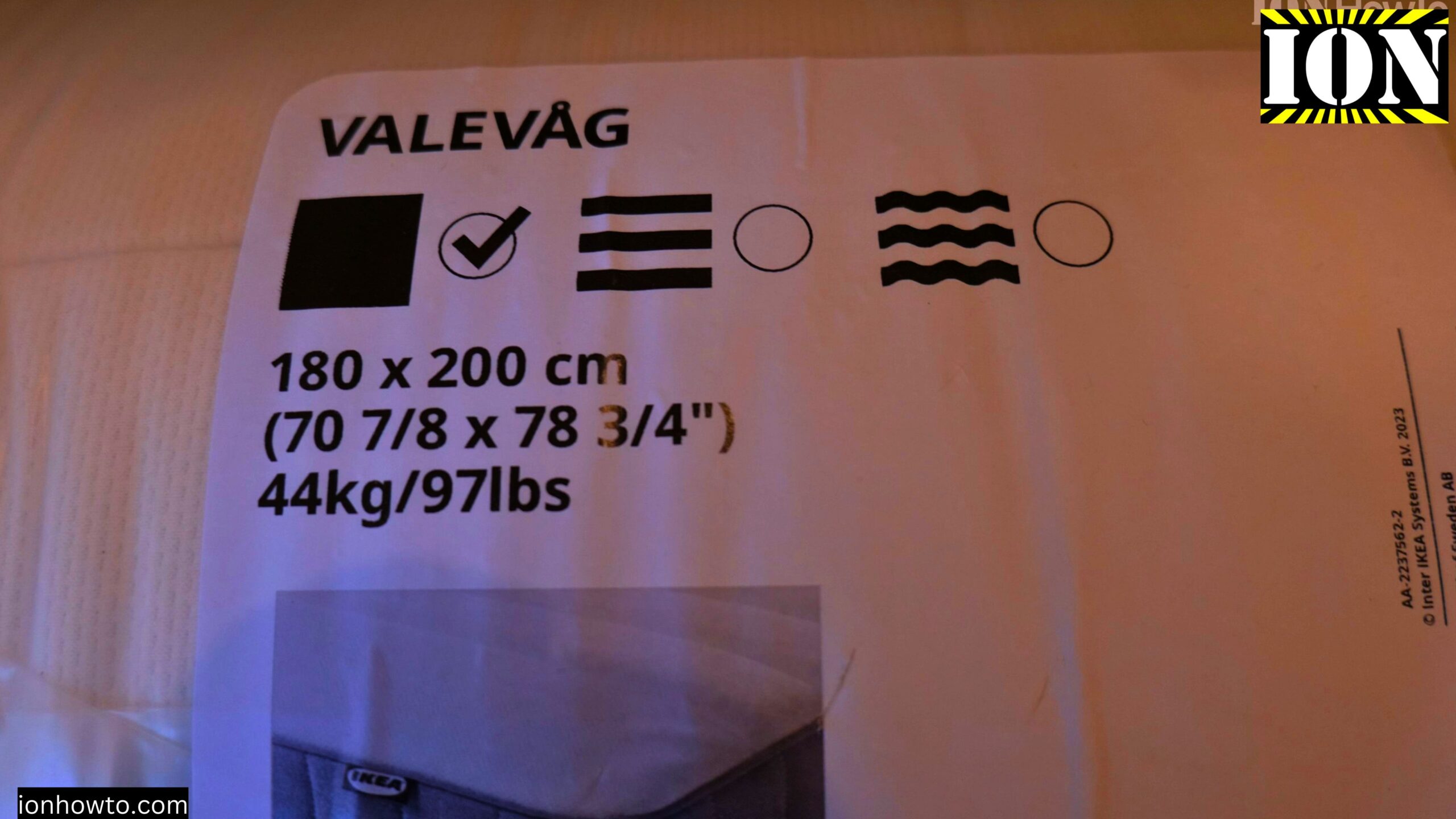 IKEA Valevag Mattress 180x200 Label