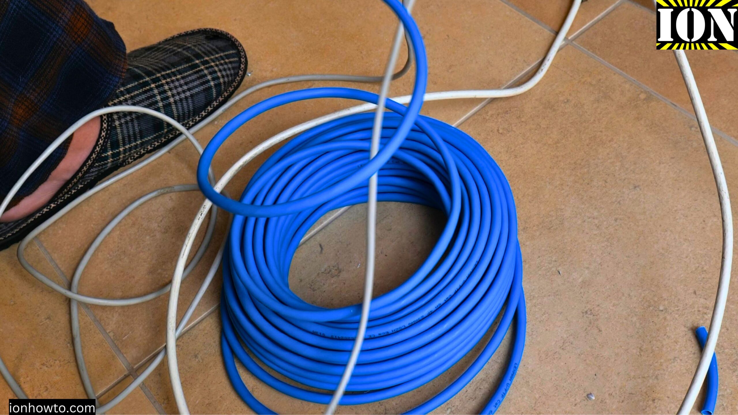 Replace Ethernet Cable Pulling New Cable Using Old Cable in Wall Conduit Upgrade Cat5E to Cat6A 1