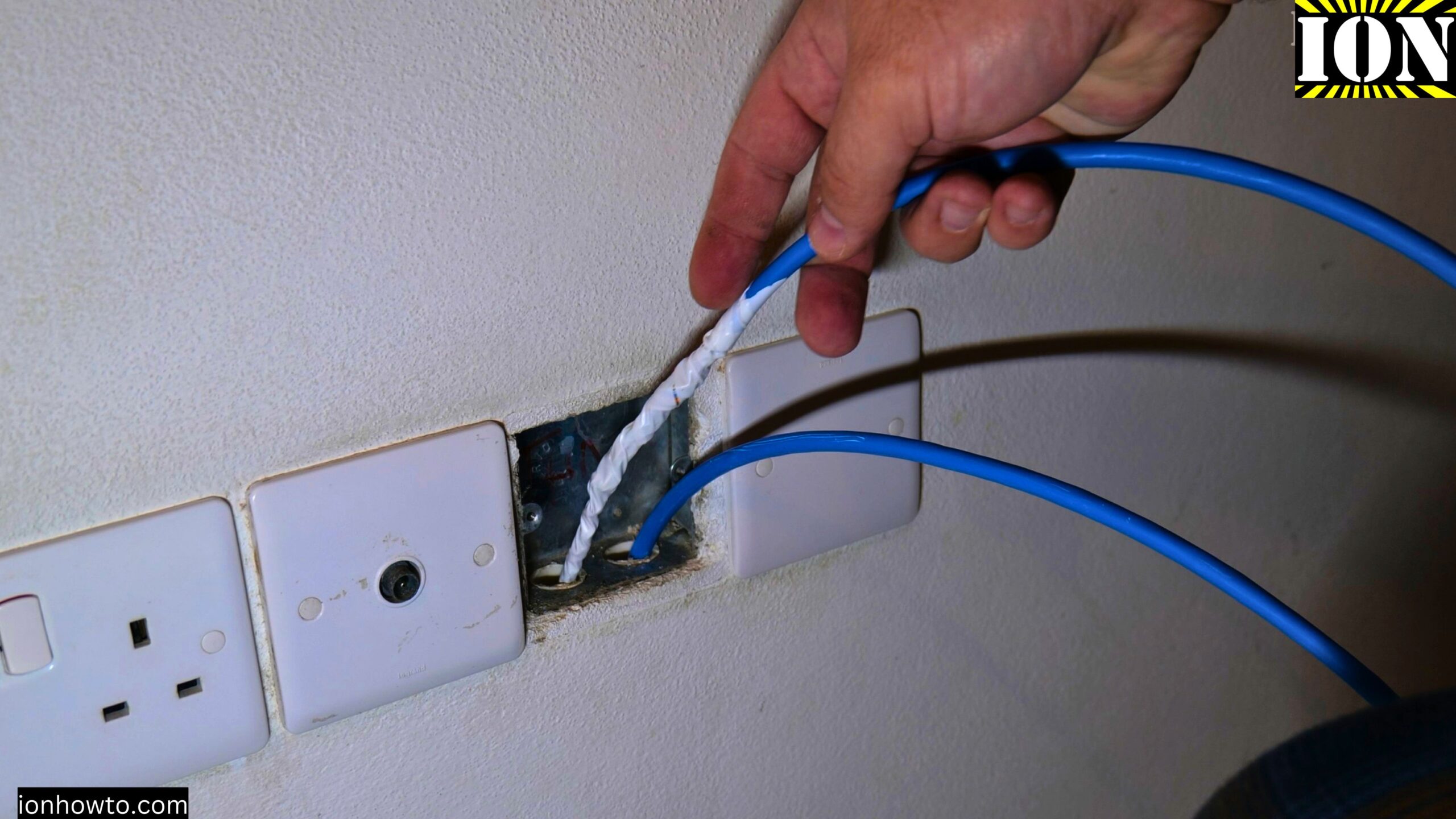 Replace Ethernet Cable Pulling New Cable Using Old Cable in Wall Conduit Upgrade Cat5E to Cat6A 4