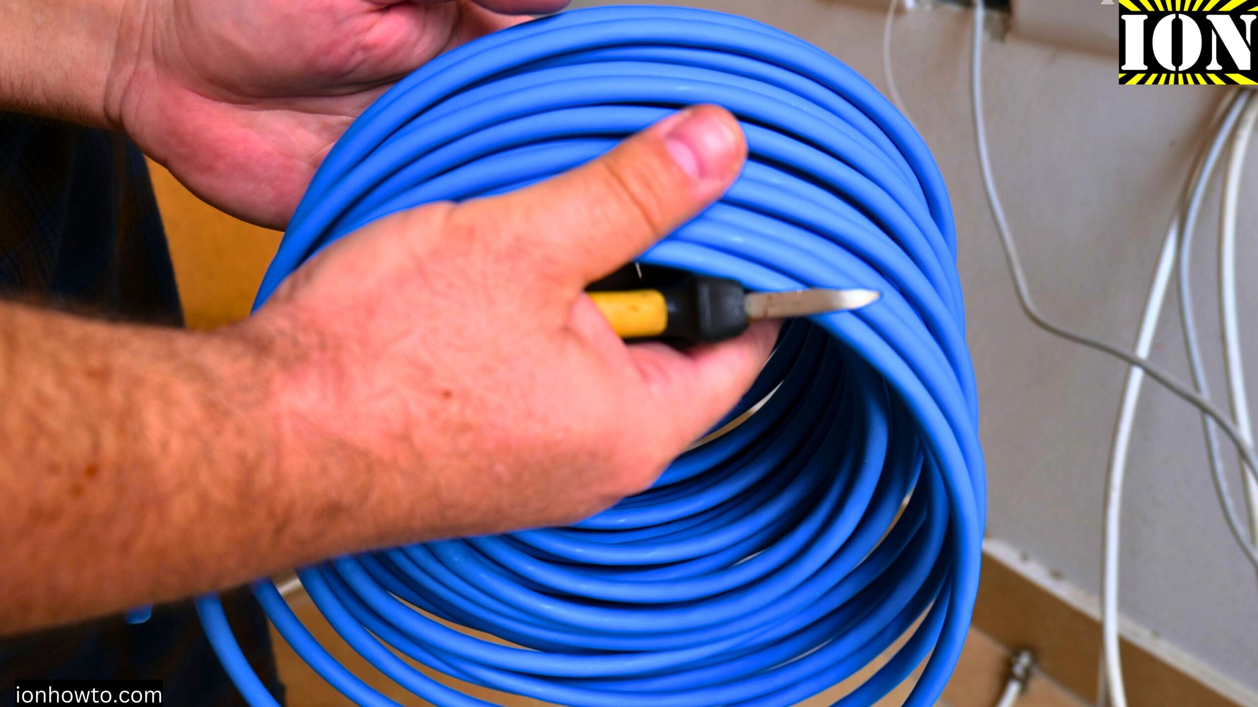 Replace Ethernet Cable Pulling New Cable Using Old Cable in Wall Conduit Upgrade Cat5E to Cat6A