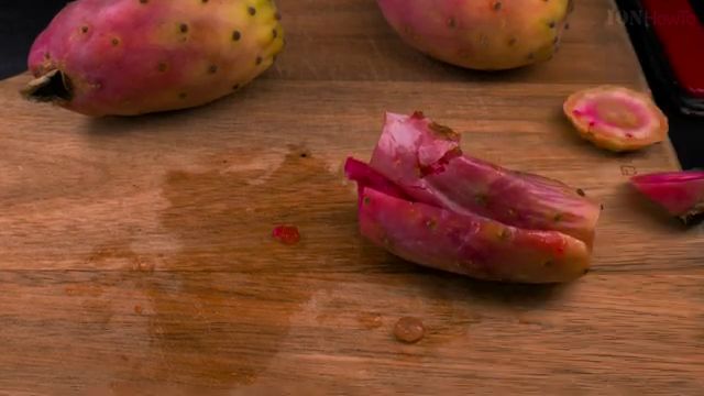 Fresh juicy peeled cactus fruit served ready to eat
